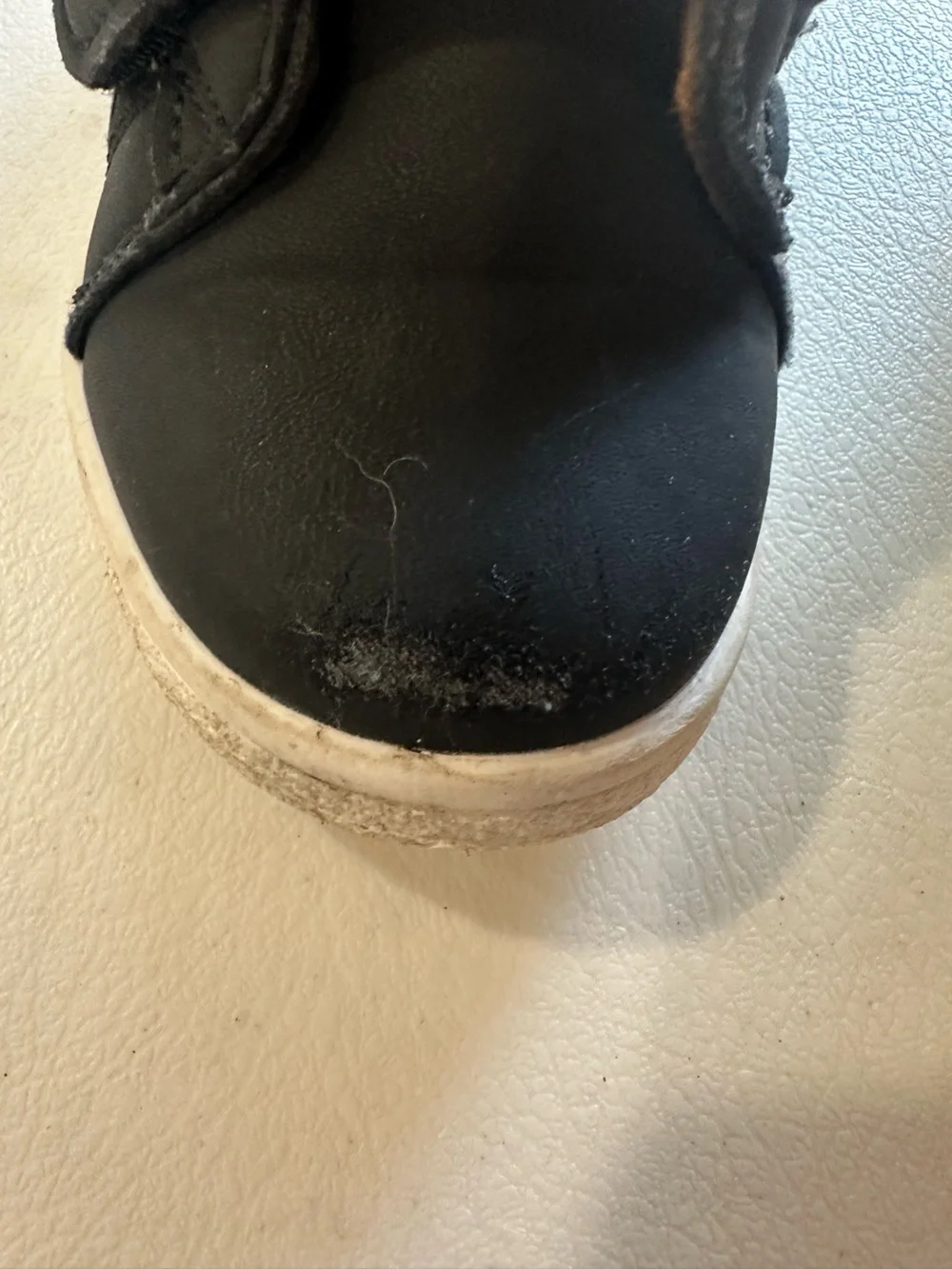 Kids Black High-Top Velcro boots with Tan Lining